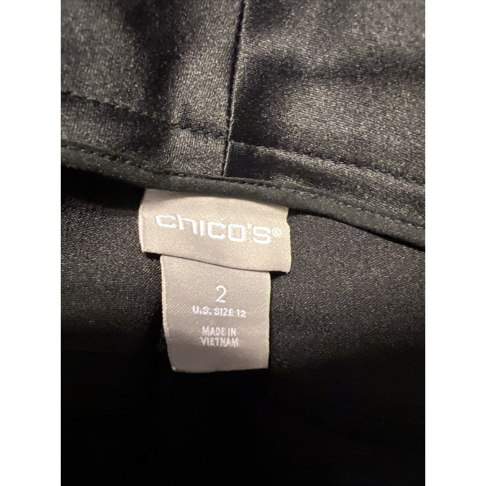 CHICO'S Black Cinch‎ Belted Cargo Pants Size 2 EUC - Picture 10 of 11